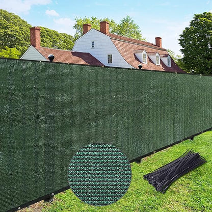 UPGRADE Privacy Fence Screen 5'x67' Dark Green Outdoor 90% Visibility Blockage 170 GSM Mesh Shade Cover Panels for Backyard,Balcony,Home Decoration with Zip Ties,Customized Avaliable