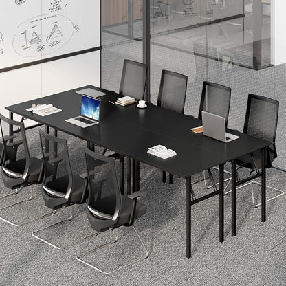 Need Office Computer Desk 60 Inch Sturdy Folding Laptop Table Black | Black Frame Writing Gaming Work Table/Foldable Home Office Desk/Sewing Table, No Assembly Required
