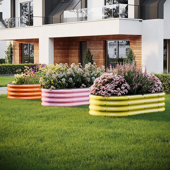 Raised Beds for Gardening Raised Garden Bed Kit for Gardening Outdoor，4x2x1ft Planter Grow Garden Box Raised Flower Bed