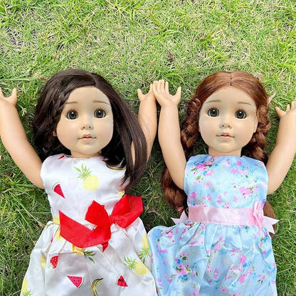 5 Sets 18 Inch Girl Doll Wedding Gown, Fashion Clothes and Accessories, 1 Bride Gown with Veil, 4 Satin Doll Dresses, Gift for American Doll Clothing