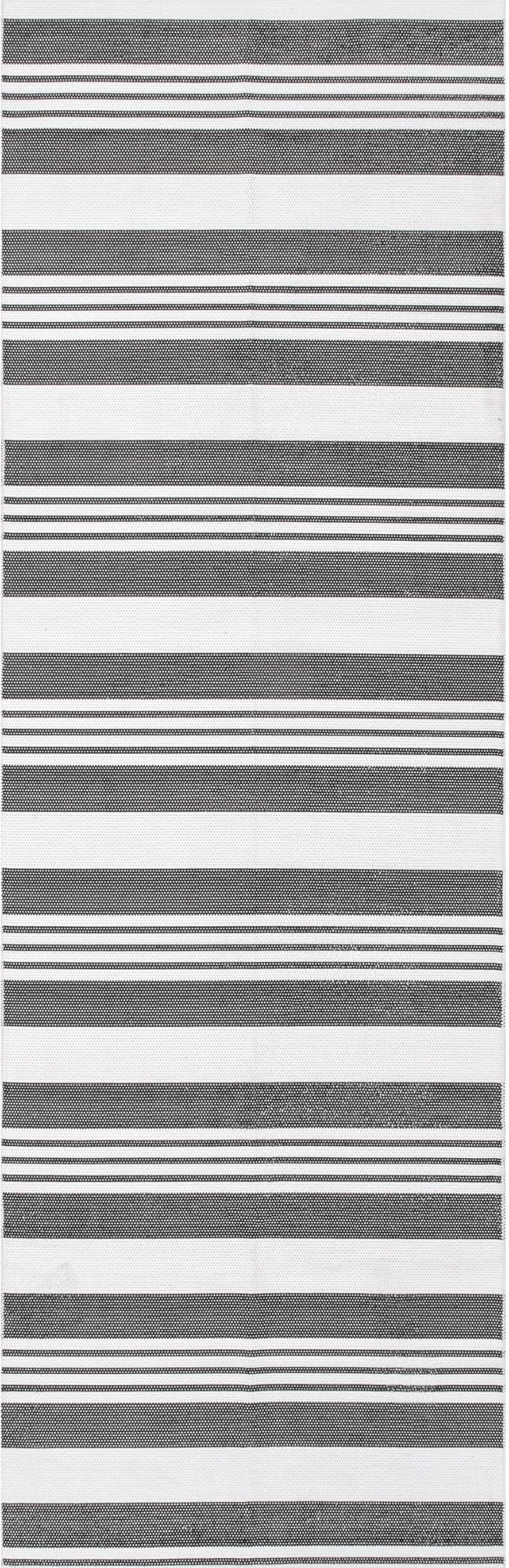 nuLOOM Lena Machine Washable Striped Ultra Thin Runner Rug, 2' 6" x 8', Grey