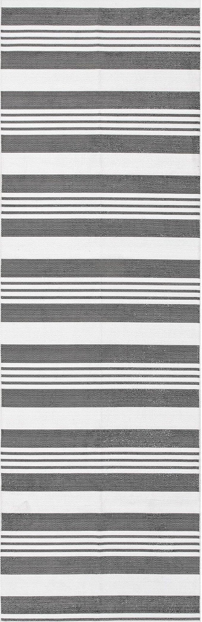 nuLOOM Lena Machine Washable Striped Ultra Thin Runner Rug, 2' 6" x 8', Grey