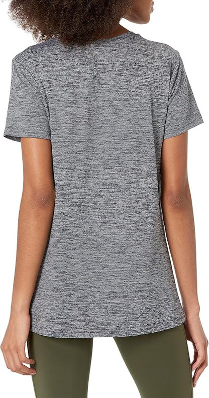 Amazon Essentials Women's Active Quick Dry Tech Stretch Short-Sleeve V-Neck T-Shirt (Available in Plus Size), Pack of 2