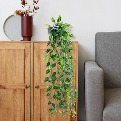 Der Rose 1Pcs Small Fake Hanging Plants Artificial Pea Pod Faux Hanging Plants Indoor for Home Room Shelf Bookshelf Decor