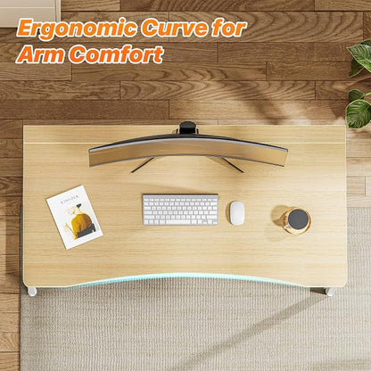 Huuger Folding Desk for Small Spaces, 31.5 Inch Foldable Computer Table, Easy Assembly, for Home Office, Study, Bedroom, Dorm, Space Saving, Small Writing Work Office Computer Desk, Oak
