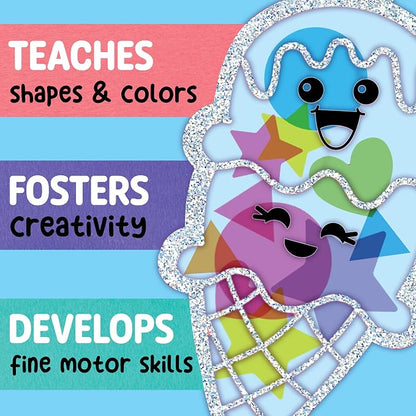 Creativity for Kids Sticker Sun Catchers Mini Craft Kit: Create 2 Suncatchers - Toddler Activities for Summer and Gifts, Arts & Crafts for Kids, Window Art for Kids (Ages 3+)