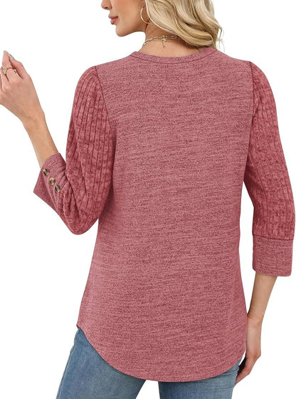 WIHOLL 3/4 Length Sleeve Womens Tops Sweaters Shirts Lightweight Spring Outfits 2026 Winter Clothing S-2XL