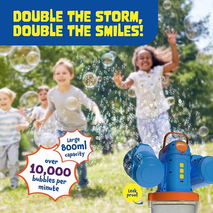 Rechargeable Bubble Machine for Kids, 180° Rotation 12,000+ Big Bubbles Per Minute, Boy Birthday Gift, Outdoor Toys Games & Activities, Gifts for Toddlers, Boys & Girls Age 3,4,5,6,8+ Year Old