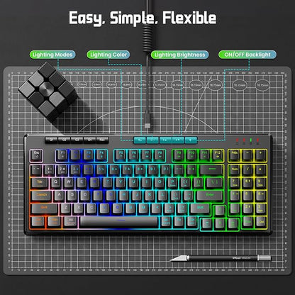 Redragon K517 Pro Wired Gaming Keyboard, RGB Backlit, Mechanical Feel 94 Keys Computer Keyboard with 4 Macro Keys, Number Pad, Anti-Ghosting, 4000mAh Battery for Win/MAC, PS4/5, Xbox