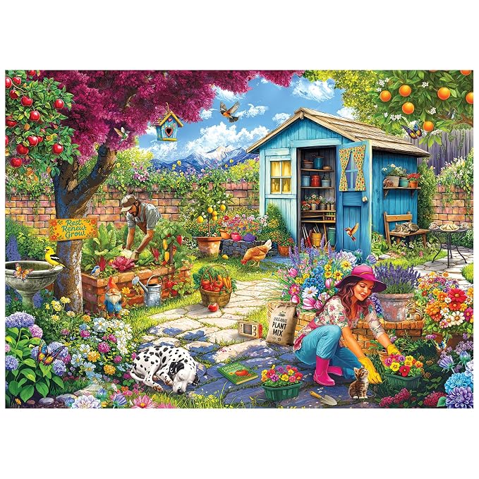 RoseArt - Hobby Haven - Couple in The Garden - 1000 Piece Jigsaw Puzzle for Adults