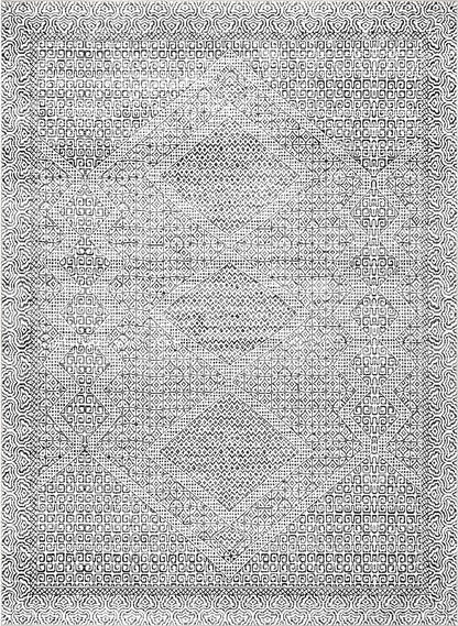 nuLOOM Abstract Tribal Machine Washable Ultra Thin Area Rug, 5x8, Grey