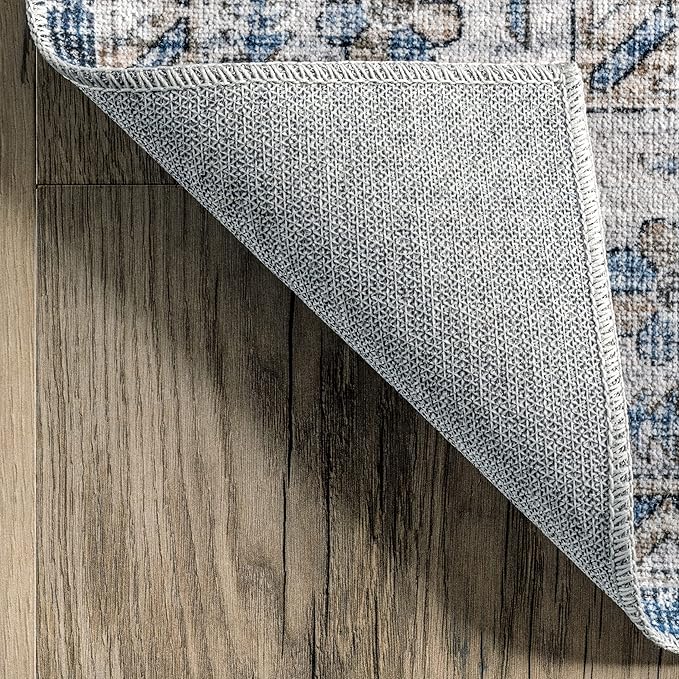 nuLOOM Dania Machine Washable Medallion Ultra Thin Area Rug, 5' x 8', Navy