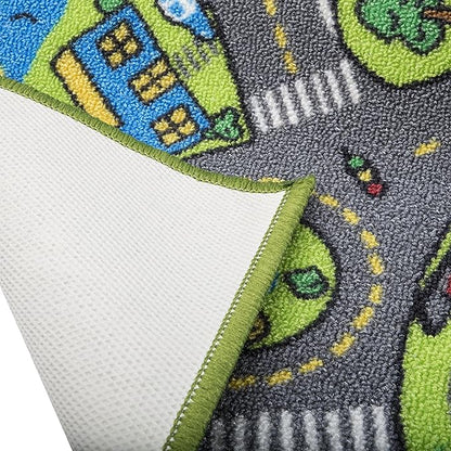 Kids Carpet City Play Mat - Play, Learn & Have Fun Safely - For Cars & Toys, 60" x 32" Large