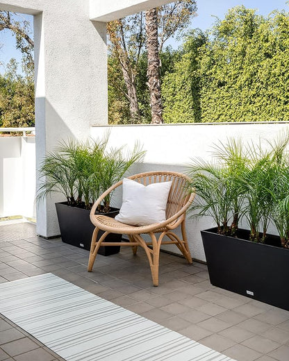 Veradek Pure Series Midori Trough Planter - Large Rectangular Planter for Outdoor Deck/Porch | Durable All-Weather Use with Drainage Holes | Modern Decor for Shrubs, Flowers, Small Plants