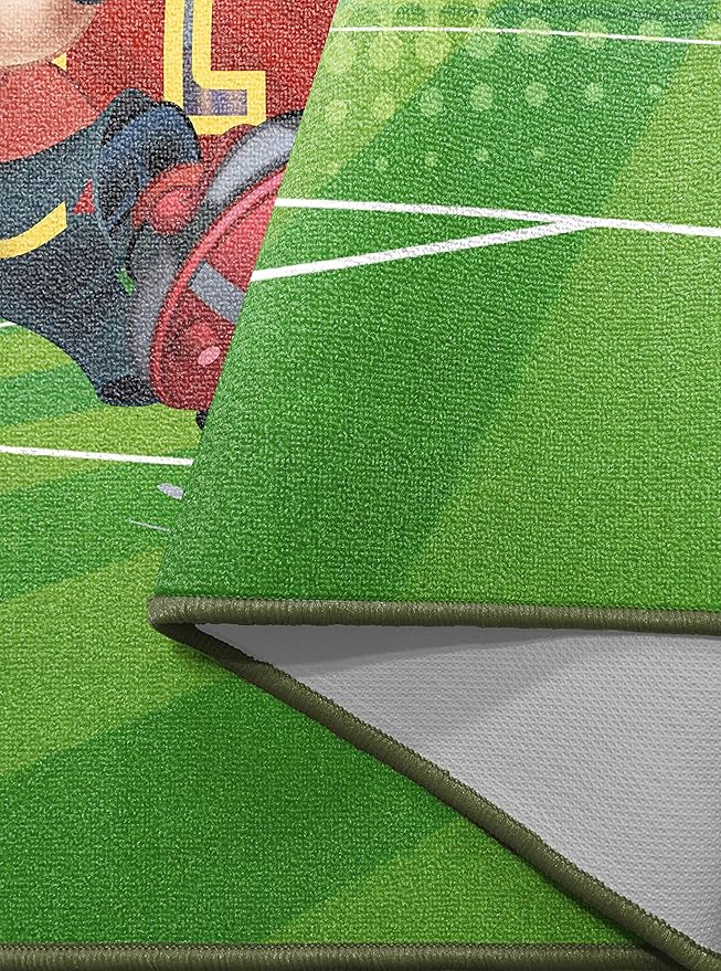 Jay Franco Disney Mickey Mouse Strike, Curve, Goal Kids Room Rug - Large Area Rug Measures 4 x 5 Feet (Offical Disney Product)