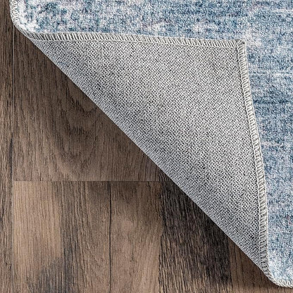 nuLOOM Katia Modern Abstract Machine Washable Ultra Thin Area Rug, 6x9, Blue