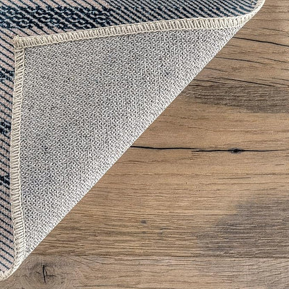 nuLOOM Lennie Modern Multi Striped Machine Washable Ultra Thin Runner Rug, 2' 6" x 8', Beige