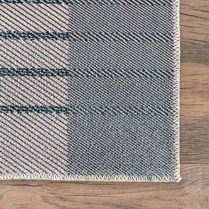 nuLOOM Lennie Modern Multi Striped Machine Washable Ultra Thin Runner Rug, 2' 6" x 8', Beige