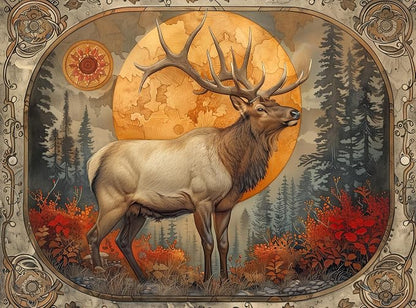 1000 Piece Jigsaw Puzzle for Adults - Bull Elk Fall Forest - Challenging Nature Wildlife Puzzle -Rocky Mountain Big Game - Perfect for Game Nights - 20x27 inches