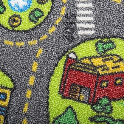 Kids Carpet City Play Mat - Play, Learn & Have Fun Safely - For Cars & Toys, 60" x 32" Large