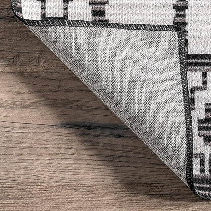 nuLOOM Elsy Modern Tribal Machine Washable Ultra Thin Area Rug, 5' x 8', Ivory